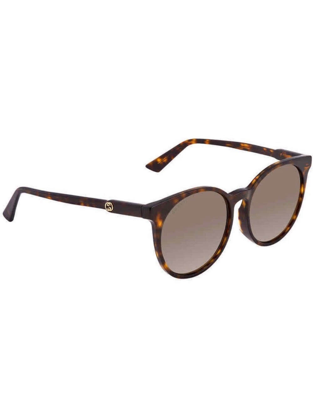 Gucci GGO488SA Tortoiseshell Round-Frame Sunglasses in Brown Acetate